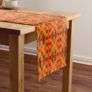 Retro Groovy 60's 70's Bubbles Pattern Short Table Runner