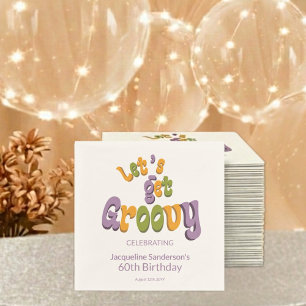 Retro Groovy 60th Birthday Party Napkin