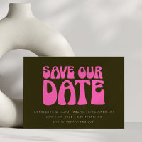 Retro Groovy 70s Hot Pink and Green Wedding Custom