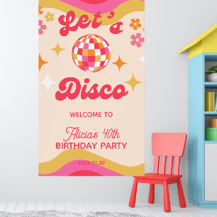 Retro Groovy 70s Let's Disco Any Age Birthday  Poster
