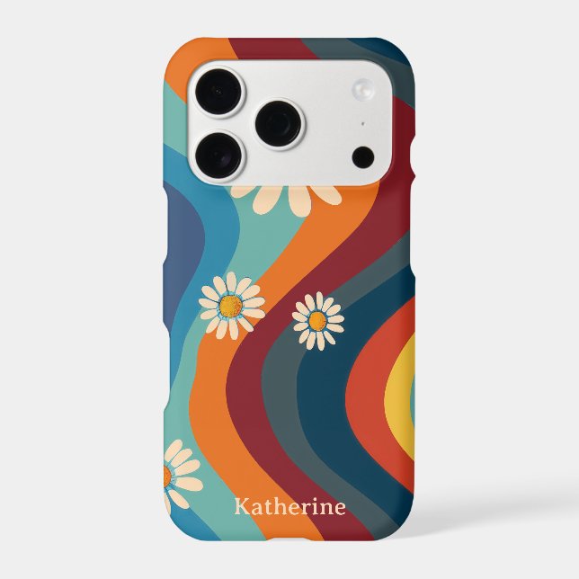 Retro Groovy 70's Rainbow Daisy  (Back)