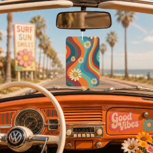 Retro Groovy 70's Rainbow Daisy  Car Air Freshener