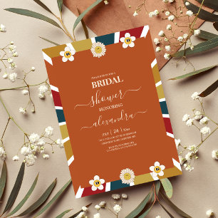 Retro Groovy 70's Themed Bridal Invitation