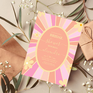 Retro Groovy 70's Themed Bridal Invitation