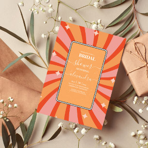 Retro Groovy 70's Themed Bridal Invitation