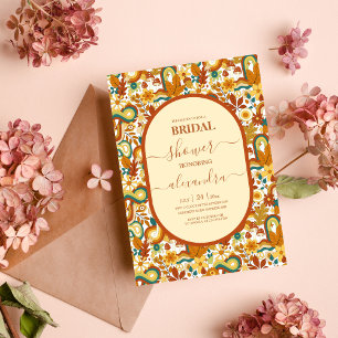 Retro Groovy 70's Themed Bridal  Invitation