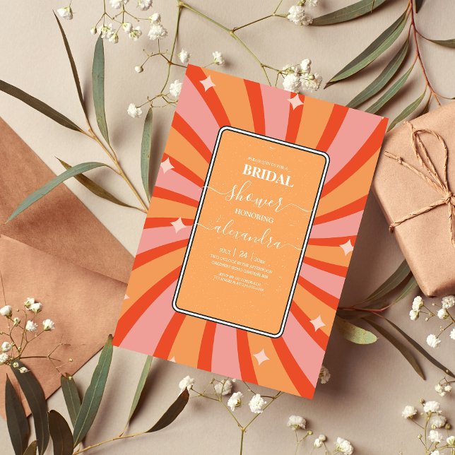 Retro Groovy 70's Themed Bridal  Invitation (Creator Uploaded)