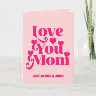 Retro Groovy 70's Themed Love You Mum Photo  Card