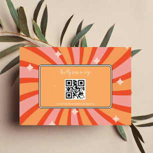 Retro Groovy 70's Themed Muted Tones Wedding RSVP 