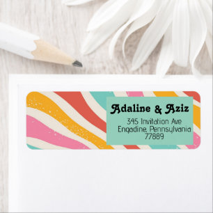 Retro Groovy 70s Wavy Colourful Wedding