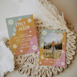 retro groovy 70's wedding invitation<br><div class="desc">This wedding invitation card a retro colour palette. Select "personalise this template" to edit most wording. If further edits need to be made such as the background colour,  text colours,  and more please select "customise further" from the toolbar.</div>