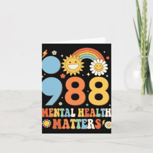Retro Groovy 988 Mental Health Problems Suicide Pr Card
