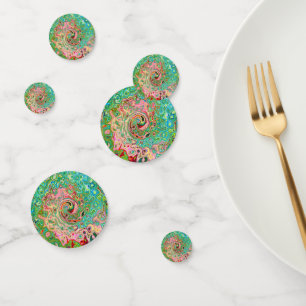 Retro Groovy Abstract Colourful Rainbow Swirl Confetti