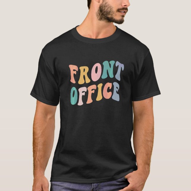 Retro Groovy Admin Squad Back To School Front Offi T-Shirt (Front)