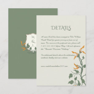 Retro Groovy Art Nouveau Floral Details  Enclosure Card