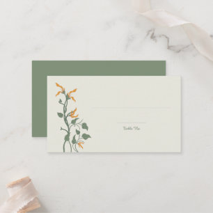 Retro Groovy Art Nouveau Floral  Place Card