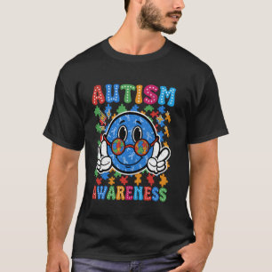 Retro Groovy Autism Awareness Kids Men Women Autis T-Shirt