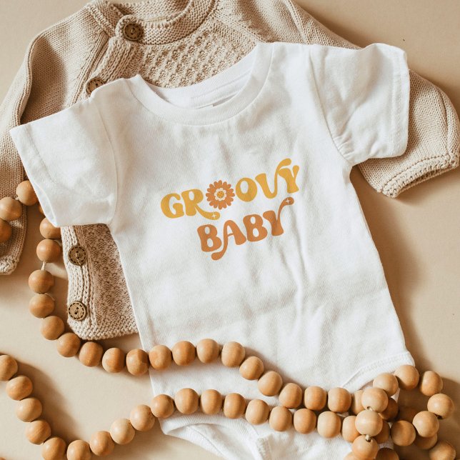 Retro groovy baby baby shower baby bodysuit (Creator Uploaded)