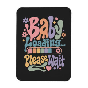 Retro Groovy Baby Loading Please Wait Maternity Magnet