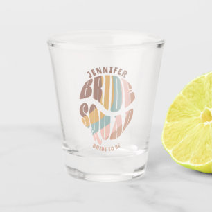 Retro Groovy Bachelorette Bride Squad Bridesmaid Shot Glass