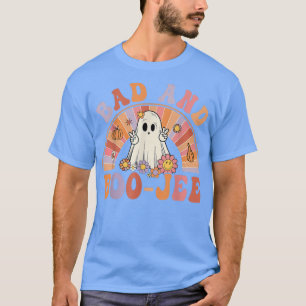 Retro Groovy Bad And BooJee Floral Ghost Halloween T-Shirt