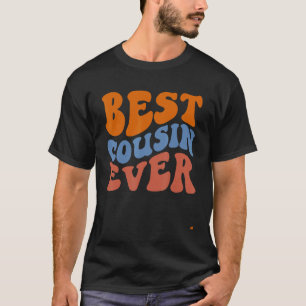 Retro Groovy Best Cousin Ever Wavy Hippie Boho 70s T-Shirt