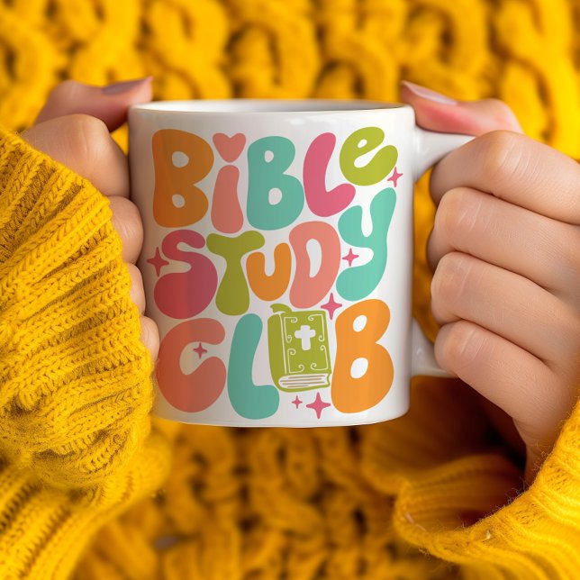 Retro Groovy Bible Study Club Coffee Mug (Creator Uploaded)