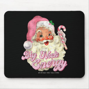 Retro Groovy Big Nick Santa Energy Pink Santa Chri Mouse Pad