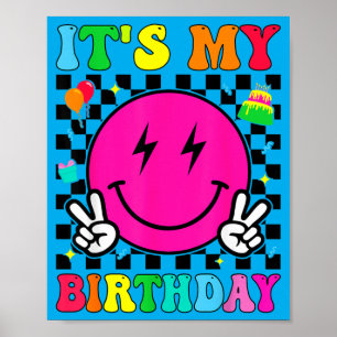 Retro Groovy Birthday Men Women Boys Girls Kid Poster