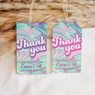 Retro Groovy Birthday Thank You  Favour Gift Tags