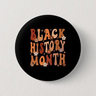 Retro Groovy Black History Month African American  6 Cm Round Badge