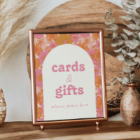 Retro Groovy Boho Baby in Bloom Cards + Gifts Sign