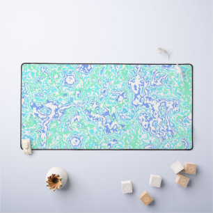 Retro Groovy Boho Hippie Trippy Colorful Marble Desk Mat