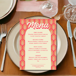 Retro Groovy Bold Typography Colourful 70's Weddin Menu