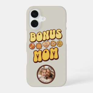 Retro Groovy Bonus Mum 70s Aesthetic Stepmom iPhone 16 Case