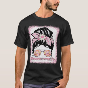 Retro Groovy Bonus Mum Messy Hair Bun Bleaches Hip T-Shirt