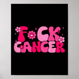 Retro Groovy Breast Cancer Awareness  Poster