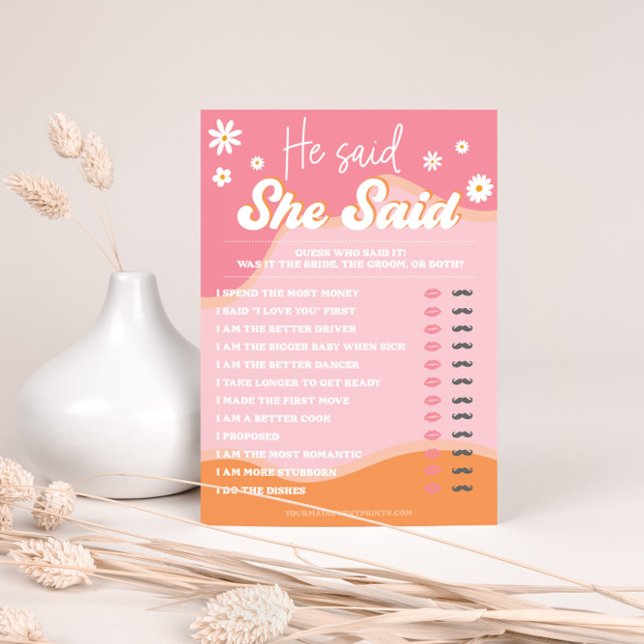 Retro Groovy Bridal Shower, 70s Hippie Vibes Daisy (Creator Uploaded)