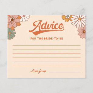 Retro Groovy Bridal Shower Advice Card