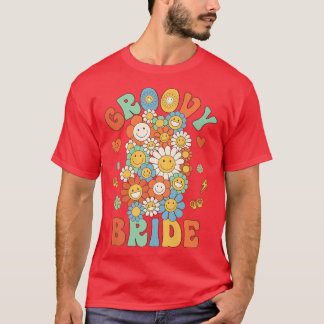 Retro Groovy Bride Groovy Birthday Party Matching T-Shirt