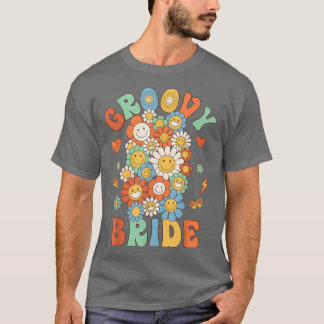 Retro Groovy Bride Groovy Birthday Party Matching T-Shirt