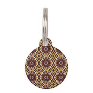Retro Groovy Brown Gold Black Pet Tag