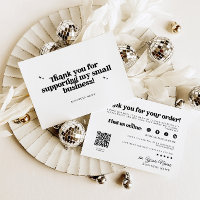 Retro Groovy Business Thank You QR Code Card