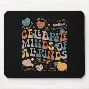 Retro Groovy Celebrate Minds Of All Kinds Autism A Mouse Pad