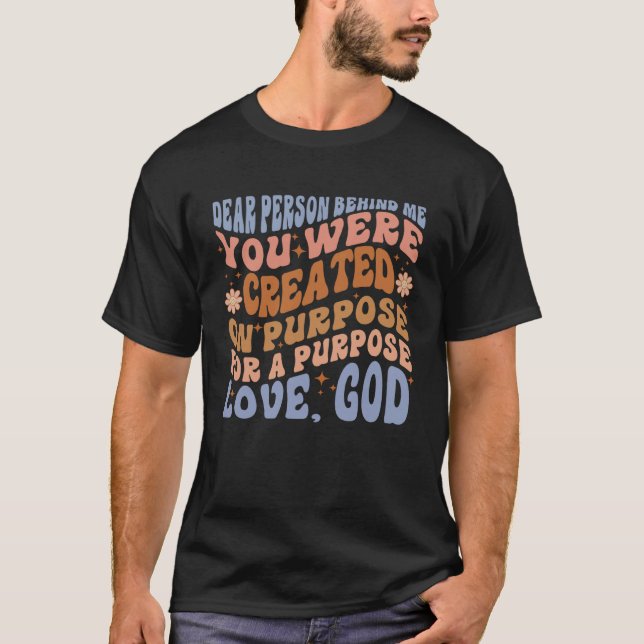 Retro Groovy Christian Love God Trendy Dear Person T-Shirt (Front)