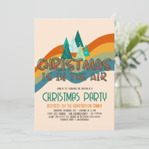 Retro Groovy Christmas Budget Holiday Party Invitation