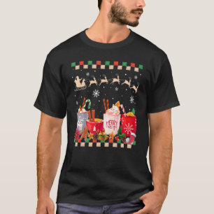 Retro Groovy Christmas Coffee Hot Cocoa Winter Coz T-Shirt