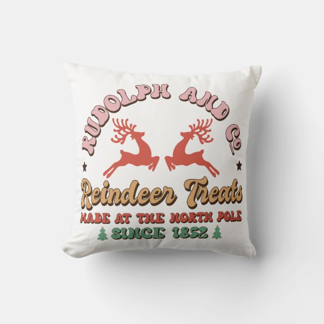 Retro Groovy Christmas Holiday Cushion (Front)