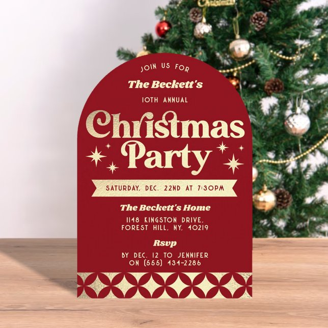 Retro Groovy Christmas Holiday Party Invitation (Creator Uploaded)