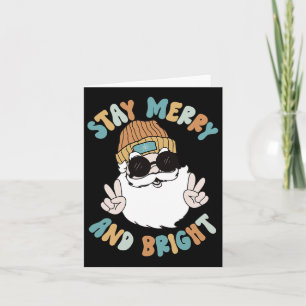 Retro Groovy Christmas Merry Stay Bright Santa Cla Card